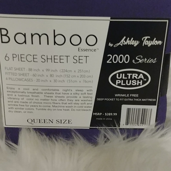 Bamboo Essence Queen Purple Sheet Set - Picture 8 of 10